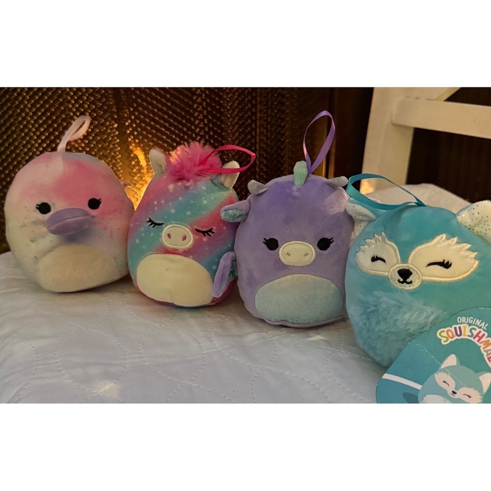 Squishmallows Clip On Plush Bundle Brindall Drothea Dabney Faisah 3.5 Inch NWT